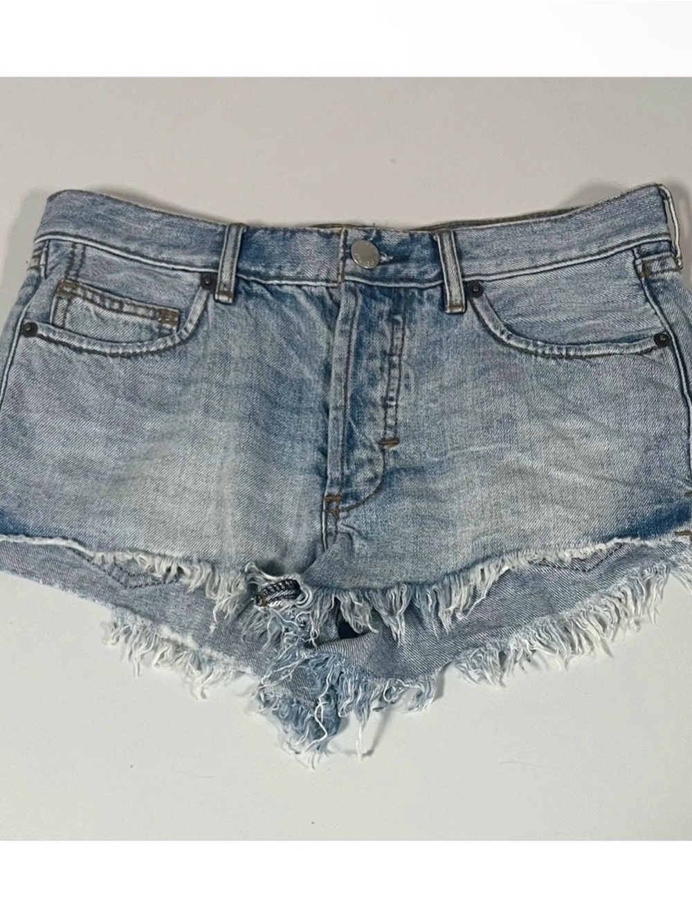 Free People Blue Faded Cut-Off Jean Denim Shorts Bottoms Size 25 🩵✨ #shorts